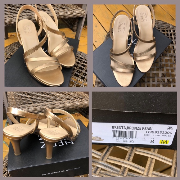 Naturalizer Brenta Sandal Size 8M New in Box Bronze Pearl Faux Leather - Picture 5 of 5